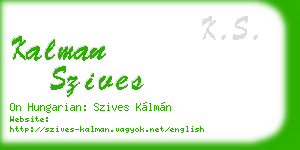 kalman szives business card